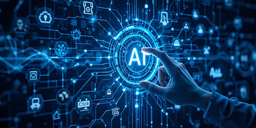 100 مؤلف يلاحقون شركة ذكاء إصطناعي في كاليفورنيا 1 pngtree futuristic technology interface holographic display ai network visualization glowing nodes and image 16979725